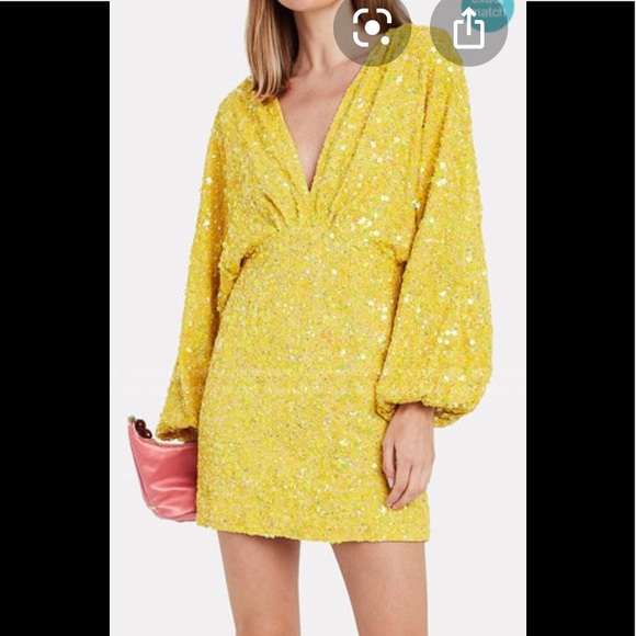 retrofete yellow sequin dress Retrofete Rebecca Dress - Yellow Sequin